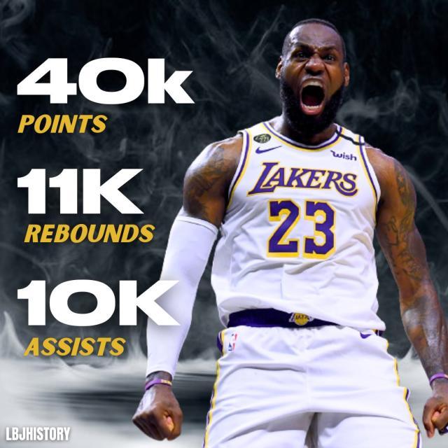 不止得分！4万分亘古未有 1万篮板1万助攻也是唯一